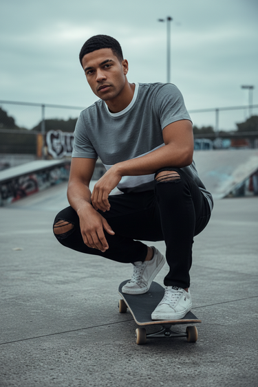 Close-up Skate Look 1 — Skatepark Crouch