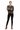 Female model in black jeans and brown ankle boots