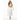 Geo Stripe Crop Top - White female model with midi skirt
