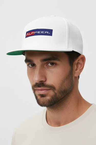 Male model close-up white cap casual