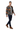 Male model in navy blue chinos and brown leather boots