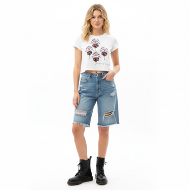 Denim Shorts & Combat Boots
