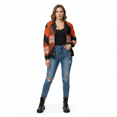 Female with distressed jeans