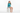 Girl seated on white background
