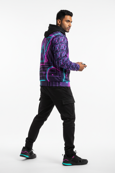 Male gamer look with hoodie
