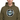 Military green hoodie close-up - White male model