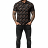 Model with man bun and tattoos