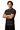Muscular model with arms crossed
