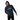 Navy hoodie - male model hood up