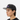 Woman wearing black and grey snapback, profile view